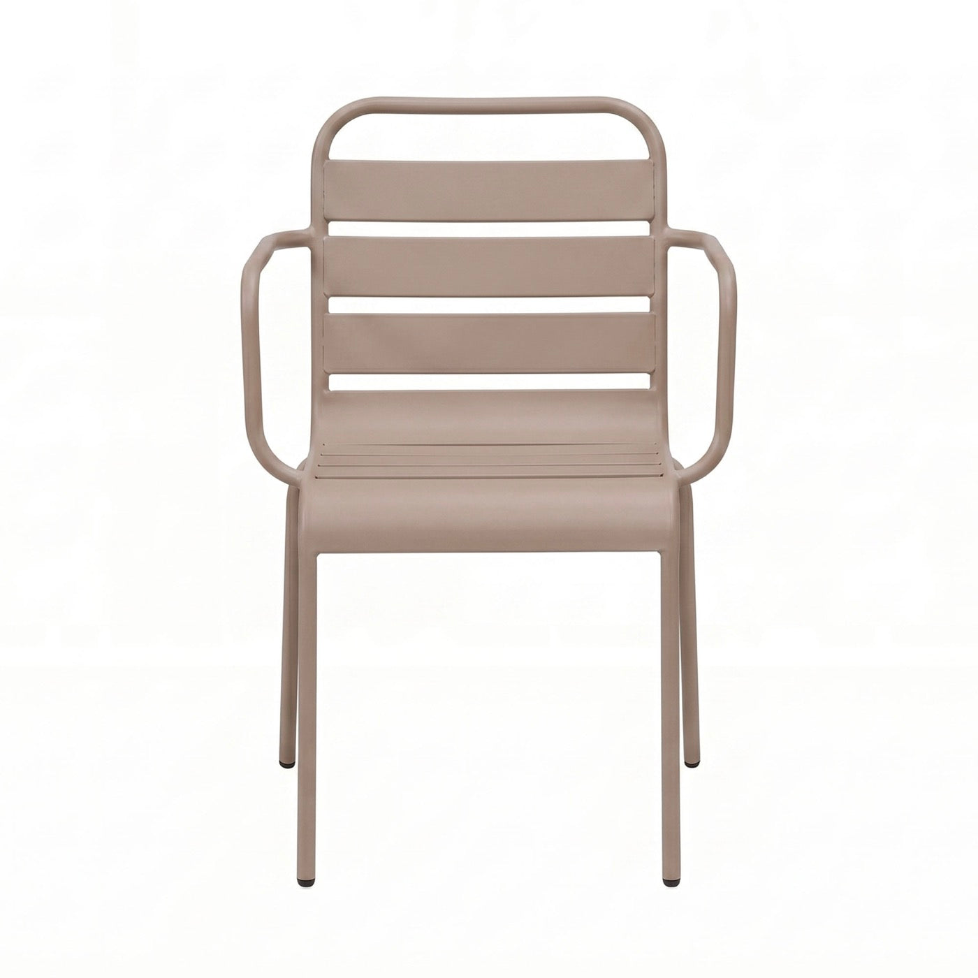 Baca - Conjunto Mesa de Jardín + 4 Sillones de Metal - Taupe