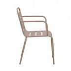 Baca - Conjunto Mesa de Jardín + 4 Sillones de Metal - Taupe