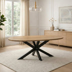 Maelia - Oval Dining Table in Exotic Wood - Natural