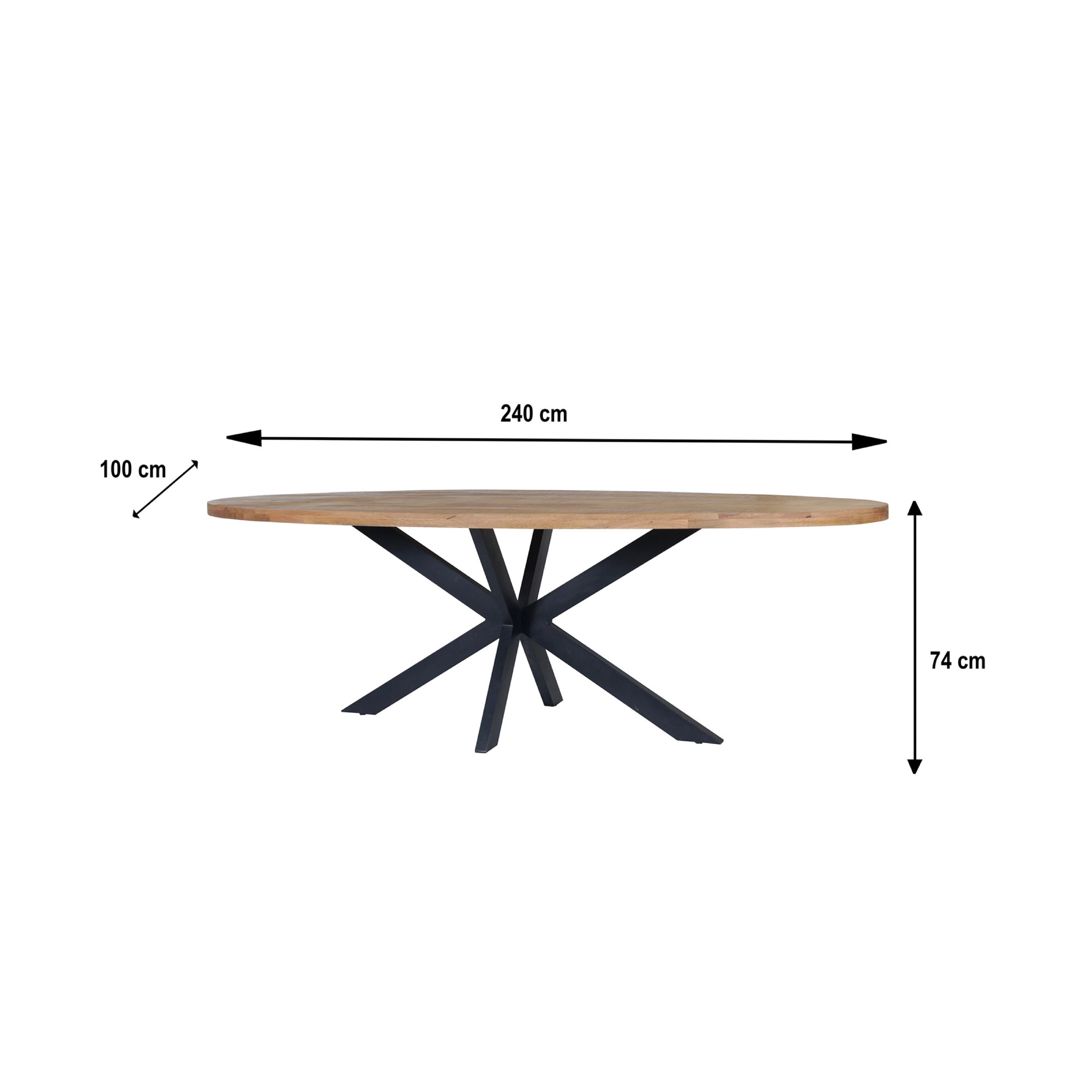 Maelia - Oval Dining Table in Exotic Wood - Natural