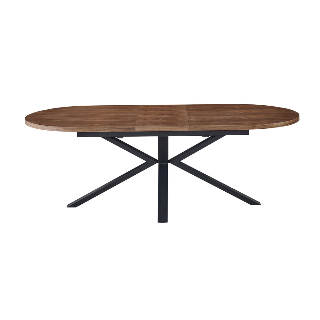 Venter - Mesa de comedor ovalada extensible - Nogal