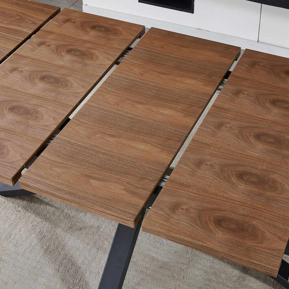 Venter - Mesa de comedor ovalada extensible - Nogal