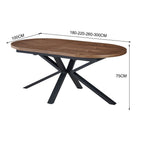 Venter - Mesa de comedor ovalada extensible - Nogal