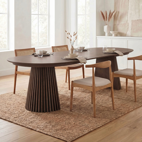 Constance - Round Extendable Dining Table - Brown Oak