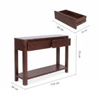 Bali - Solid Teak 2 Drawer Console - Dark Brown