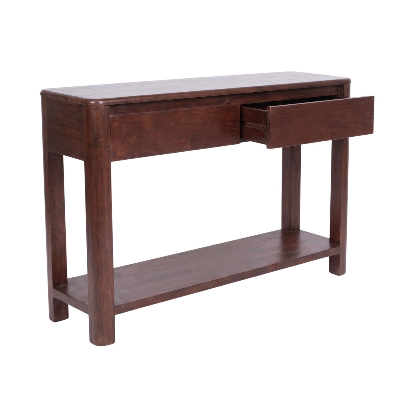 Bali - Solid Teak 2 Drawer Console - Dark Brown