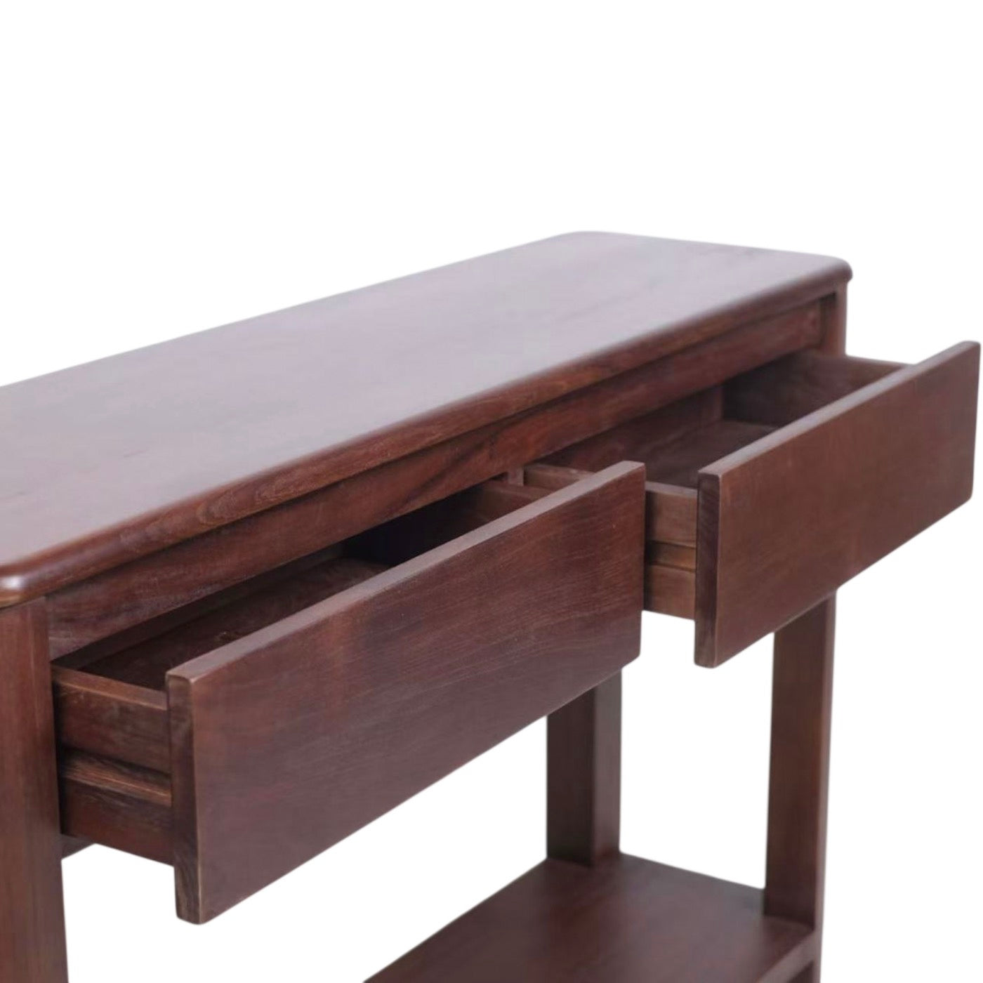 Bali - Solid Teak 2 Drawer Console - Dark Brown
