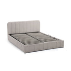 Aviala - Lit Coffre Latéral Avec Sommier + Tête De Lit - Velours - Taupe