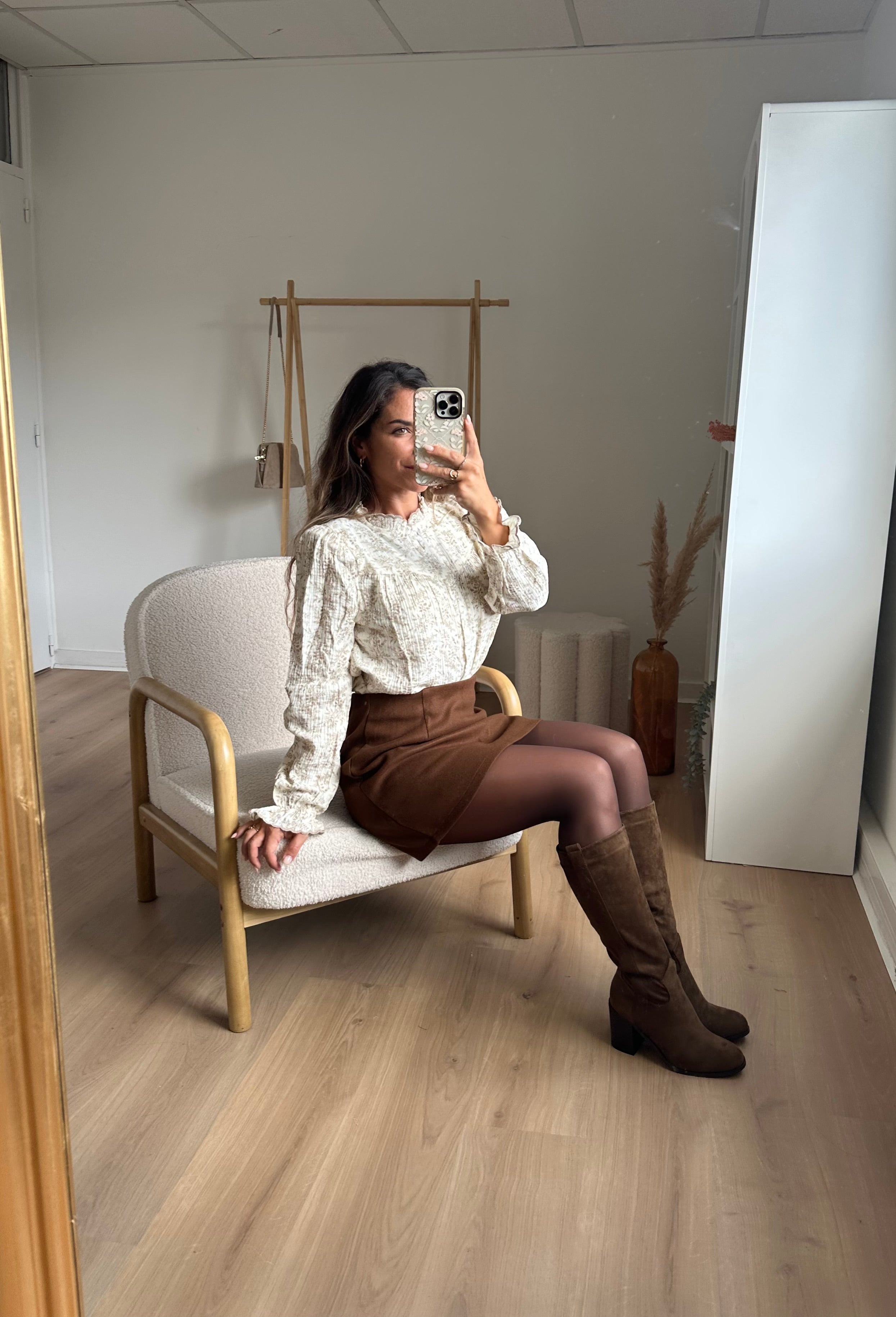 Bottes En Suédine Camille Marron Clair