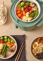 Rice Cooker Studio - Multifunction Electric Rice Cooker with Steamer Basket - 2L - Sage