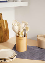 Kitchenware Studio - Silicone and Wooden Kitchen Utensils - Off-White