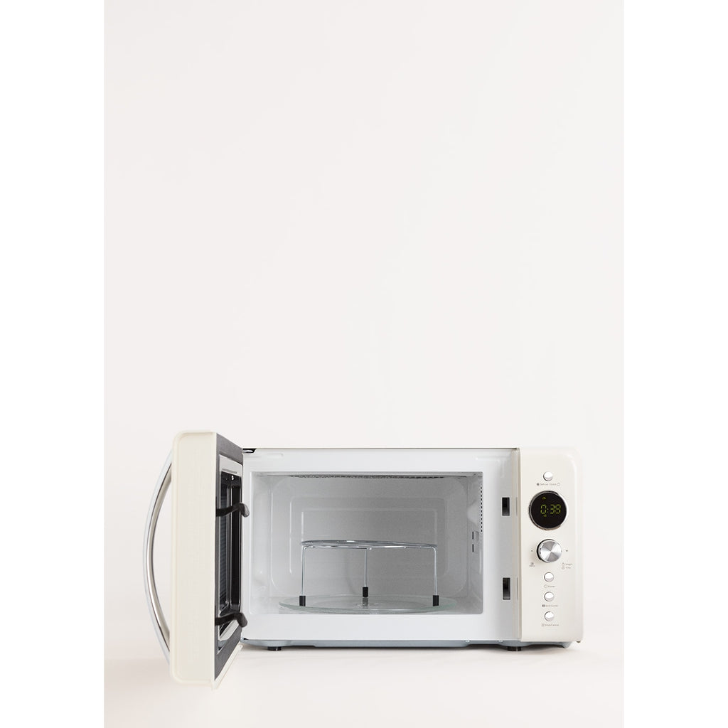 Retro Microwave - 900W Digital Grill Microwave - Off-White