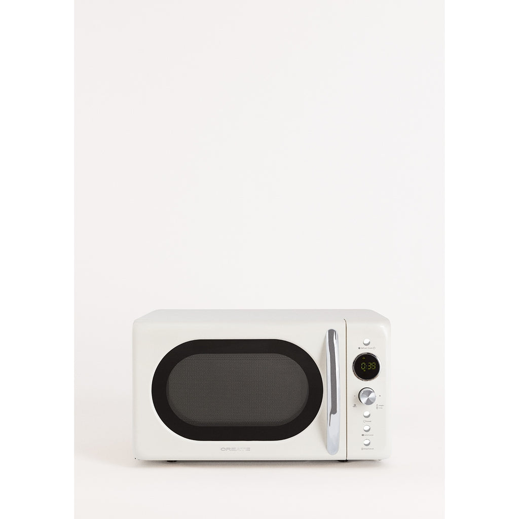 Retro Microwave - 900W Digital Grill Microwave - Off-White