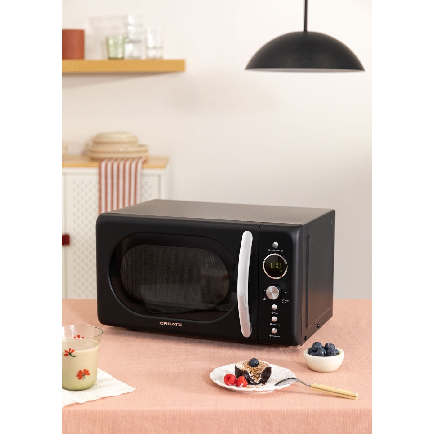 Microwave Retro - Micro-Ondes Gril Numérique 900W - Noir