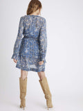 Berenice - Short Asymmetric Printed Dress - Bleu Peninsula