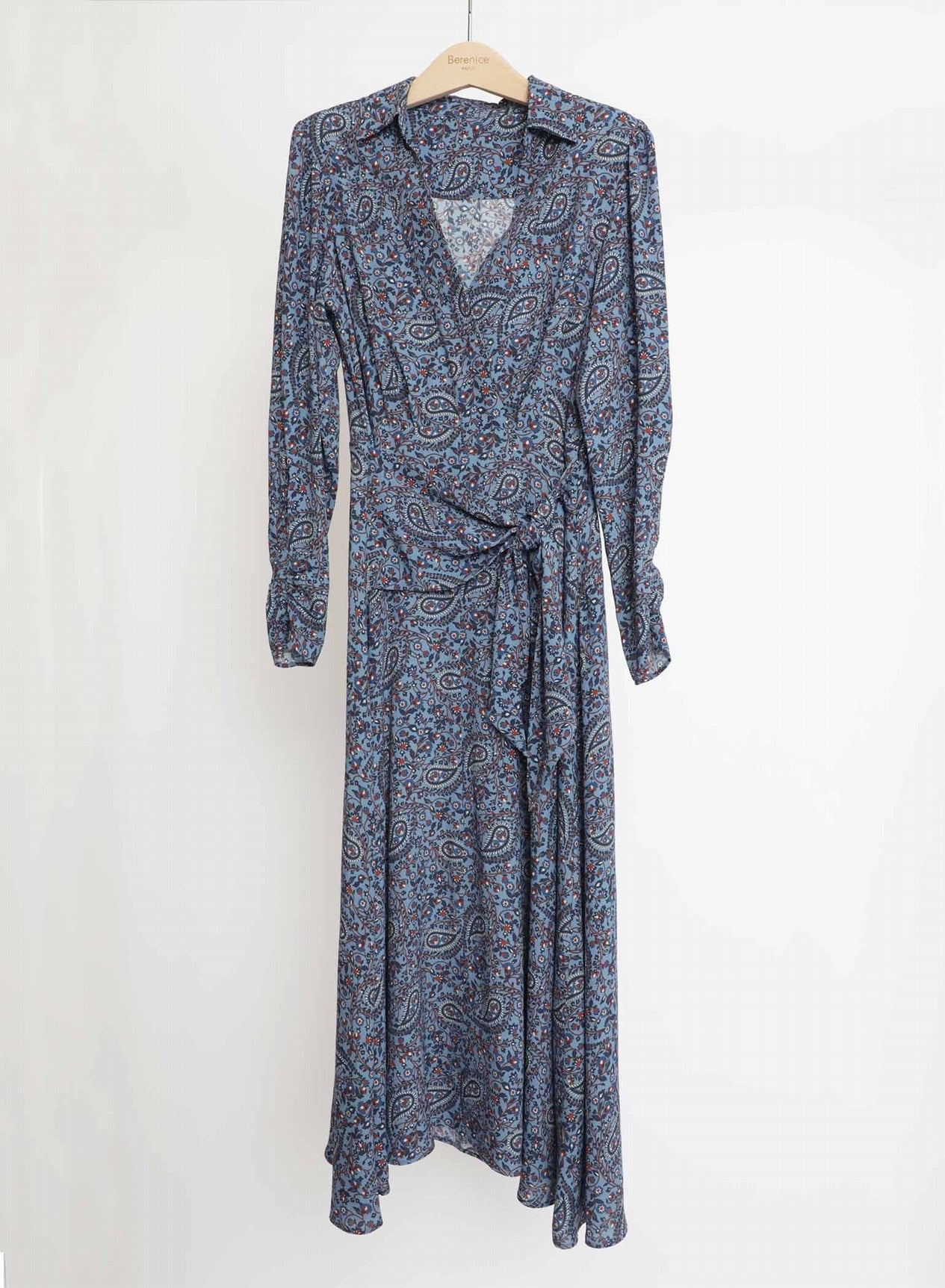 Berenice - Robe Mi-Longue Imprimé - Bleu Paisley