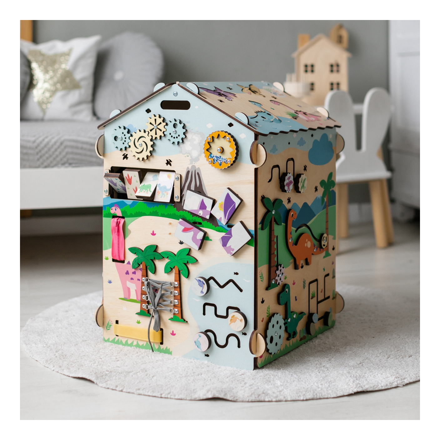 Busy Board Dino Educational Playhouse With Lighting