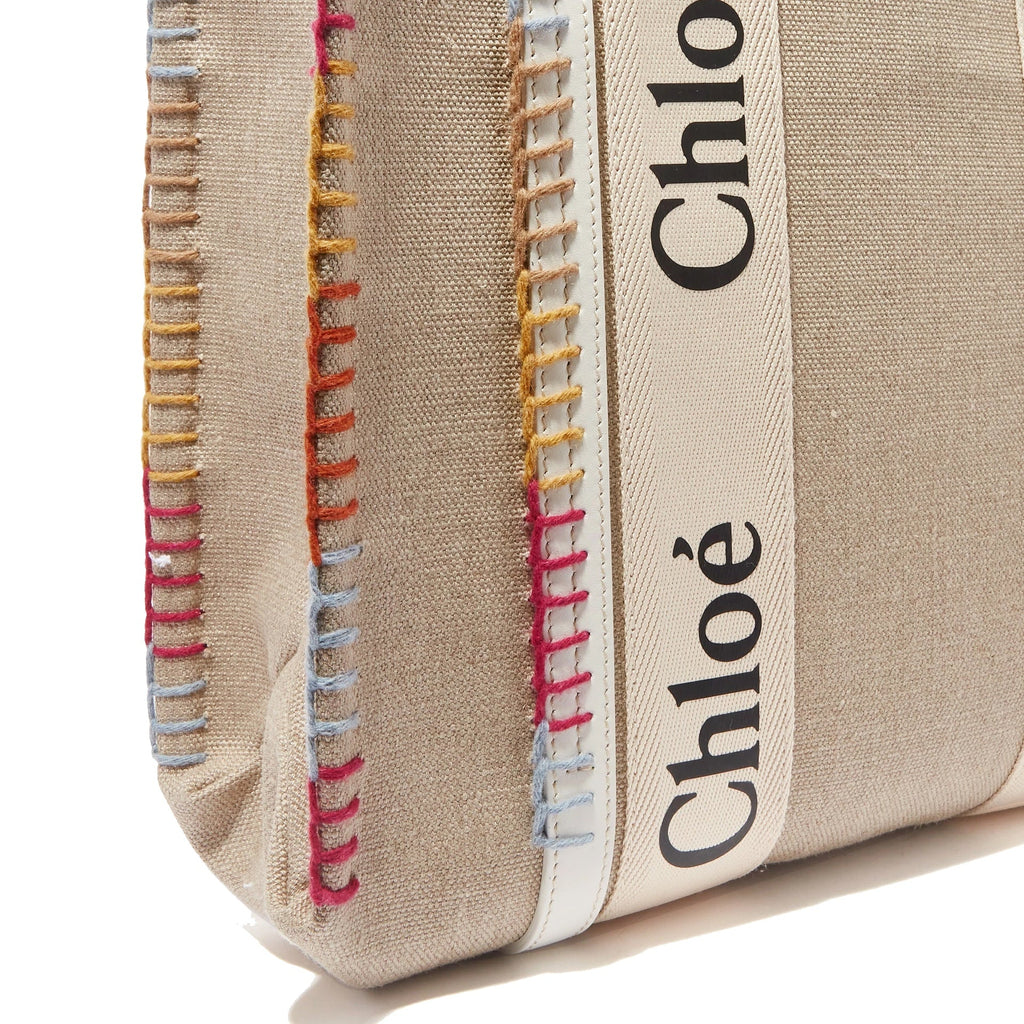 Chloe - Cabas Woody Medium - Femme - Beige