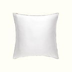 Taie D'Oreiller - 100% Pure Soie De Mûrier - Blanc Piping Noir