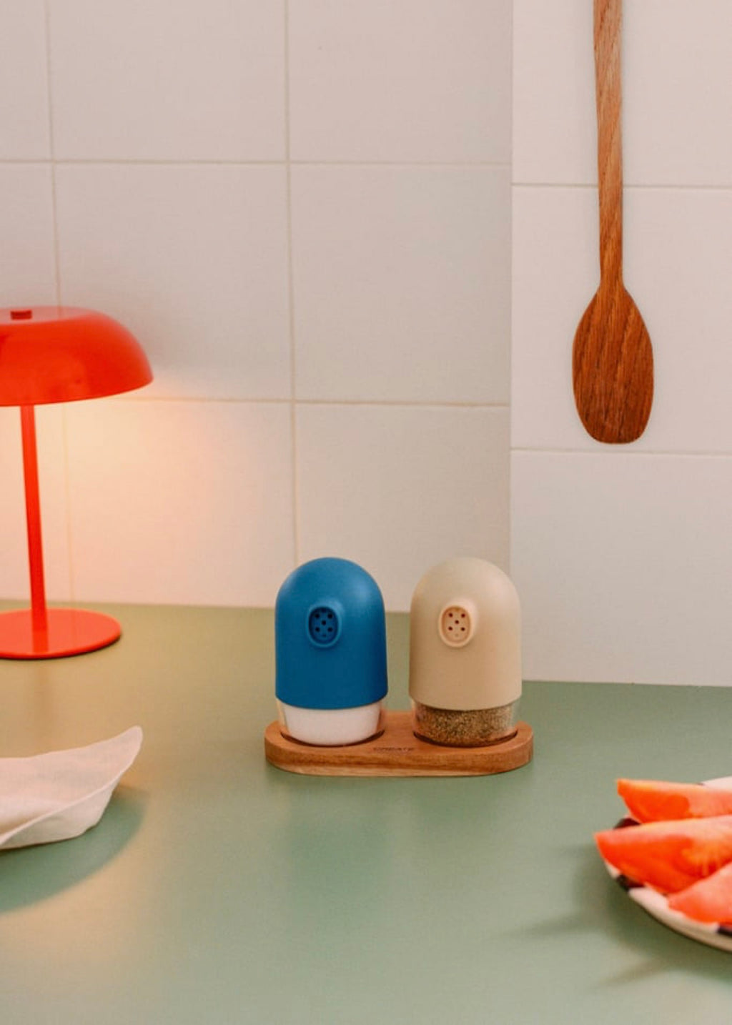 Kitchenware Studio - Salt and Pepper Shakers with Base - Cobalt Blue
