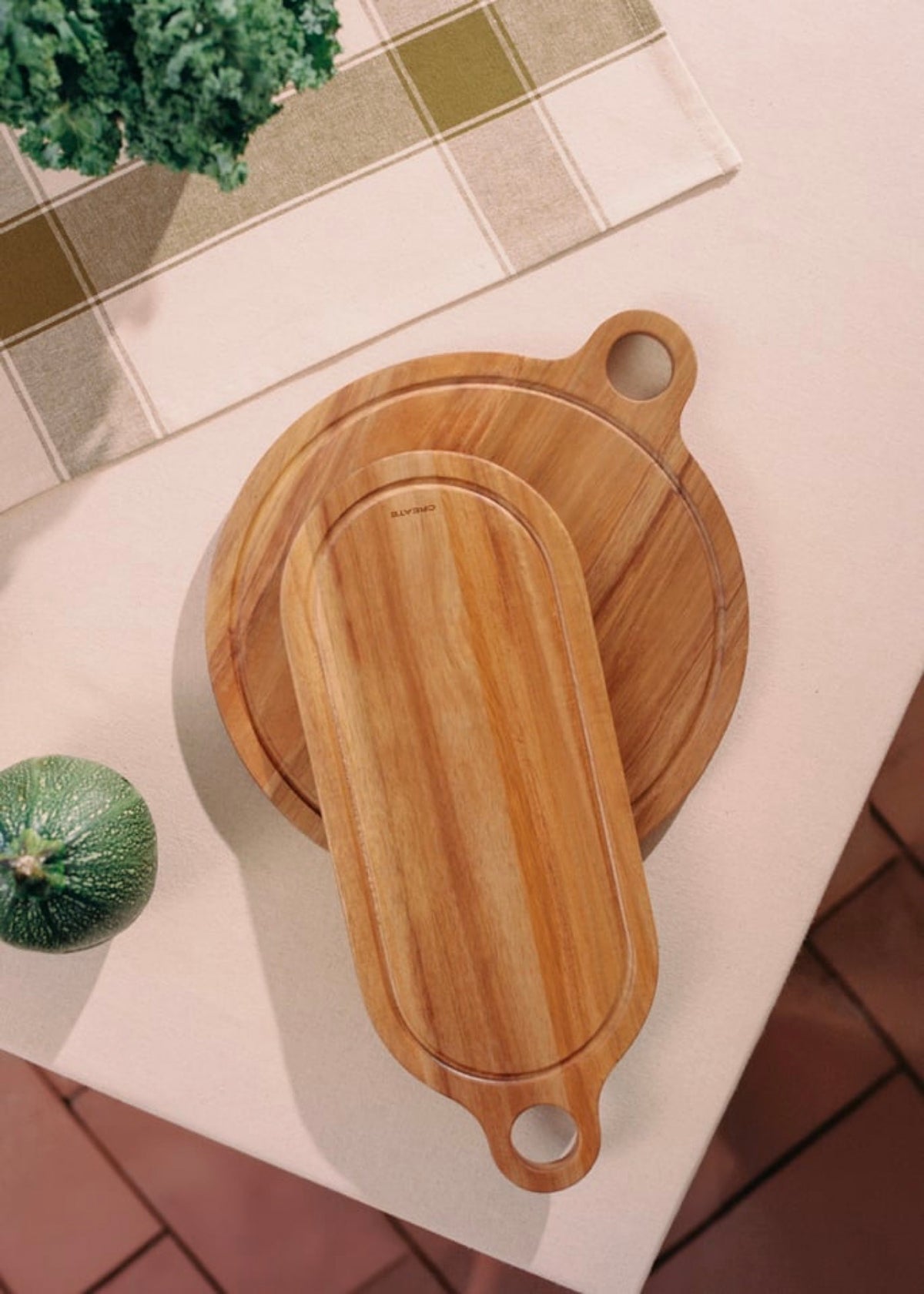 Kitchenware Essentials - Acacia Wood Chopping Boards - Pack of Two Boards