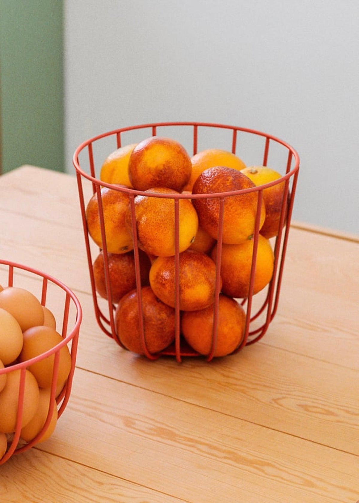 Kitchenware Studio - Cestas de alambre con base antideslizante - Terracota# Pack 2 cestas