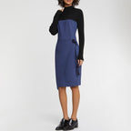 Robe - Bleu Petrole Et Noir - Femme