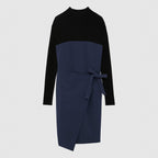 Robe - Bleu Petrole Et Noir - Femme