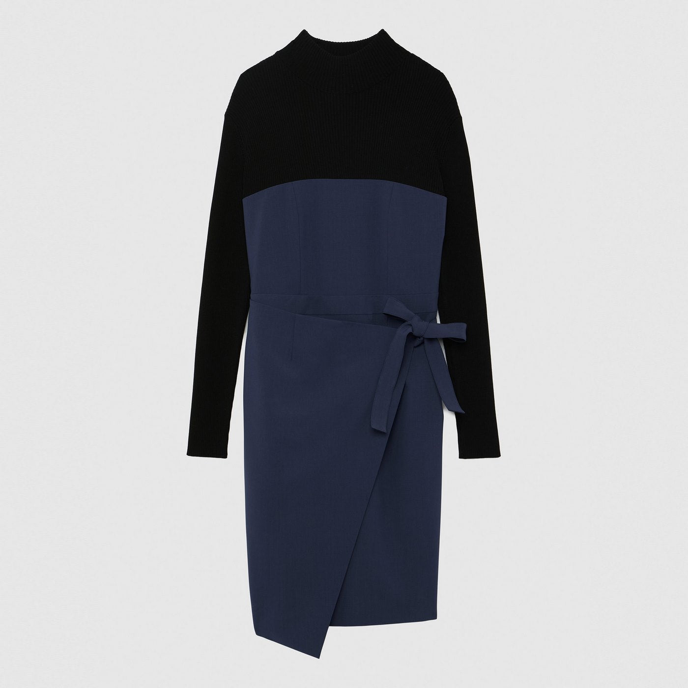 Robe - Bleu Petrole Et Noir - Femme