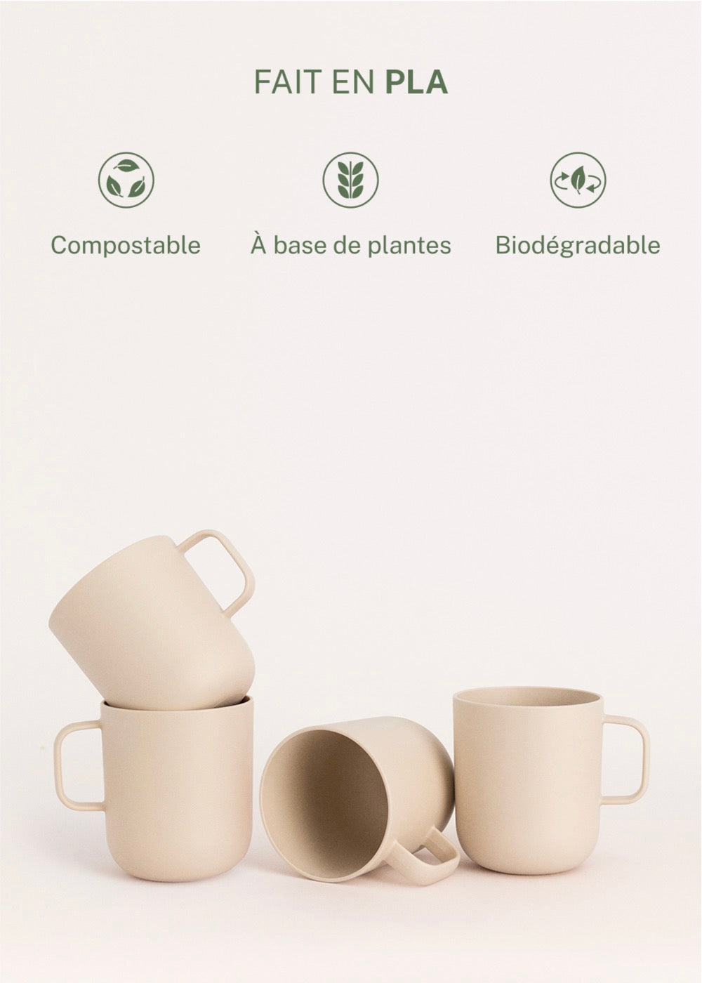 Menaje Outdoor Eco - Servicio Outdoor 4 Tazas - Arena