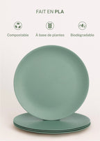 Kitchenware Outdoor Eco - Set of 4 Outdoor Plates - Sage Green