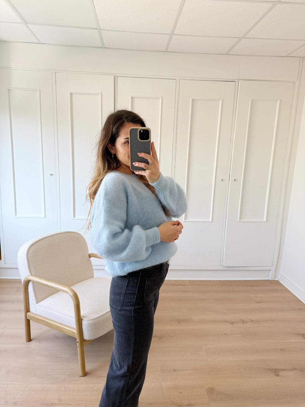 Maille en mohair et laine Gaia bleu glacier