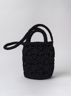 Bolso Flor Rafia Negro