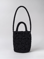 Bolso Flor Rafia Negro