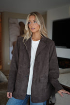 Trecy Suede Blazer - Chocolate
