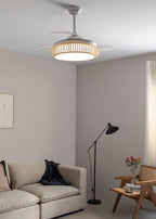 Wind Clear Rattan M - Ventilador De Techo Silencioso Aspas Retráctiles Con Iluminación LED - Ovalado