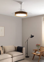 Wind Clear Rattan M - Ventilateur De Plafond Silencieux Lames Rétractables Avec Éclairage LED - Avec Wifi - Tressé