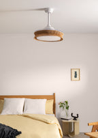 Wind Clear Rattan M - Ventilateur De Plafond Silencieux Lames Rétractables Avec Éclairage LED - Avec Wifi - Tressé
