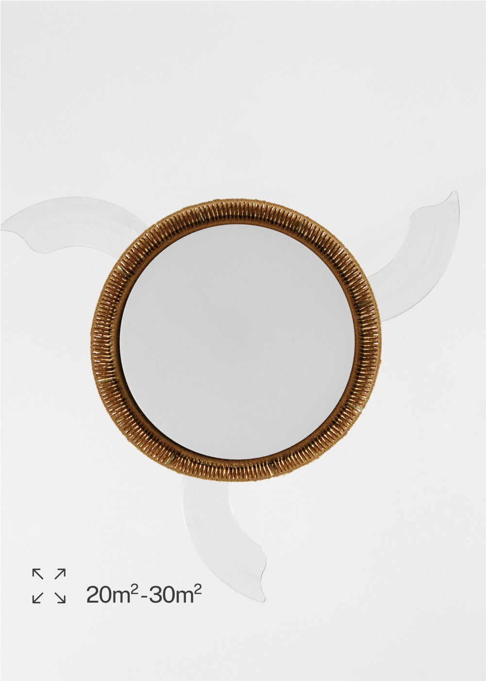 Wind Clear Rattan M - Ventilateur De Plafond Silencieux Lames Rétractables Avec Éclairage LED - Avec Wifi - Tressé