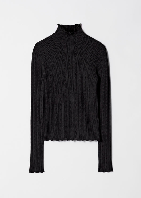 Es Rue Turtleneck Sweater - Black