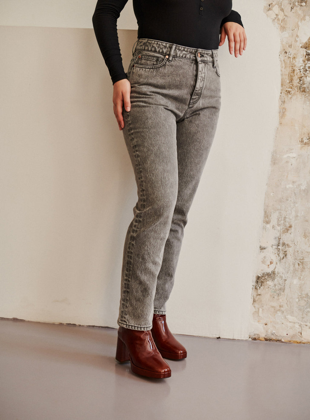 Jeans Droit Phoebe - Gris