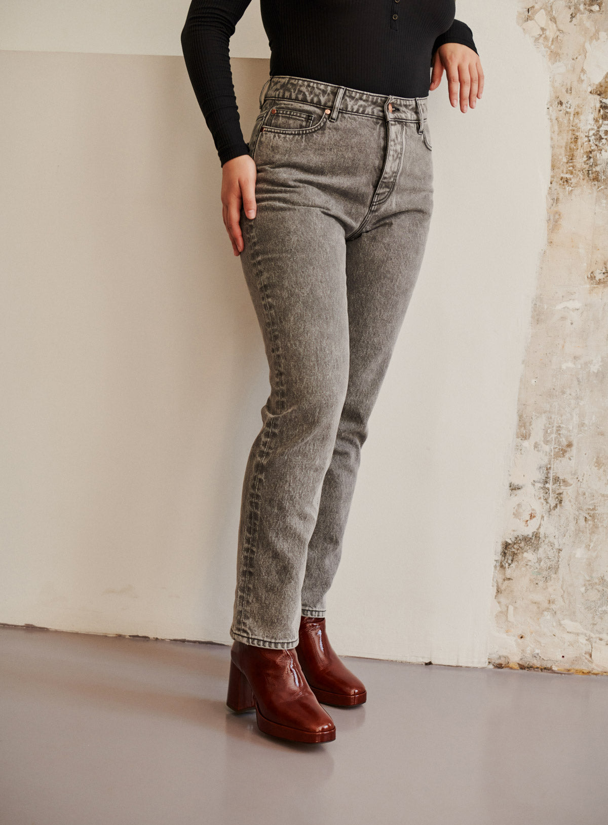 Jeans Droit Phoebe - Gris