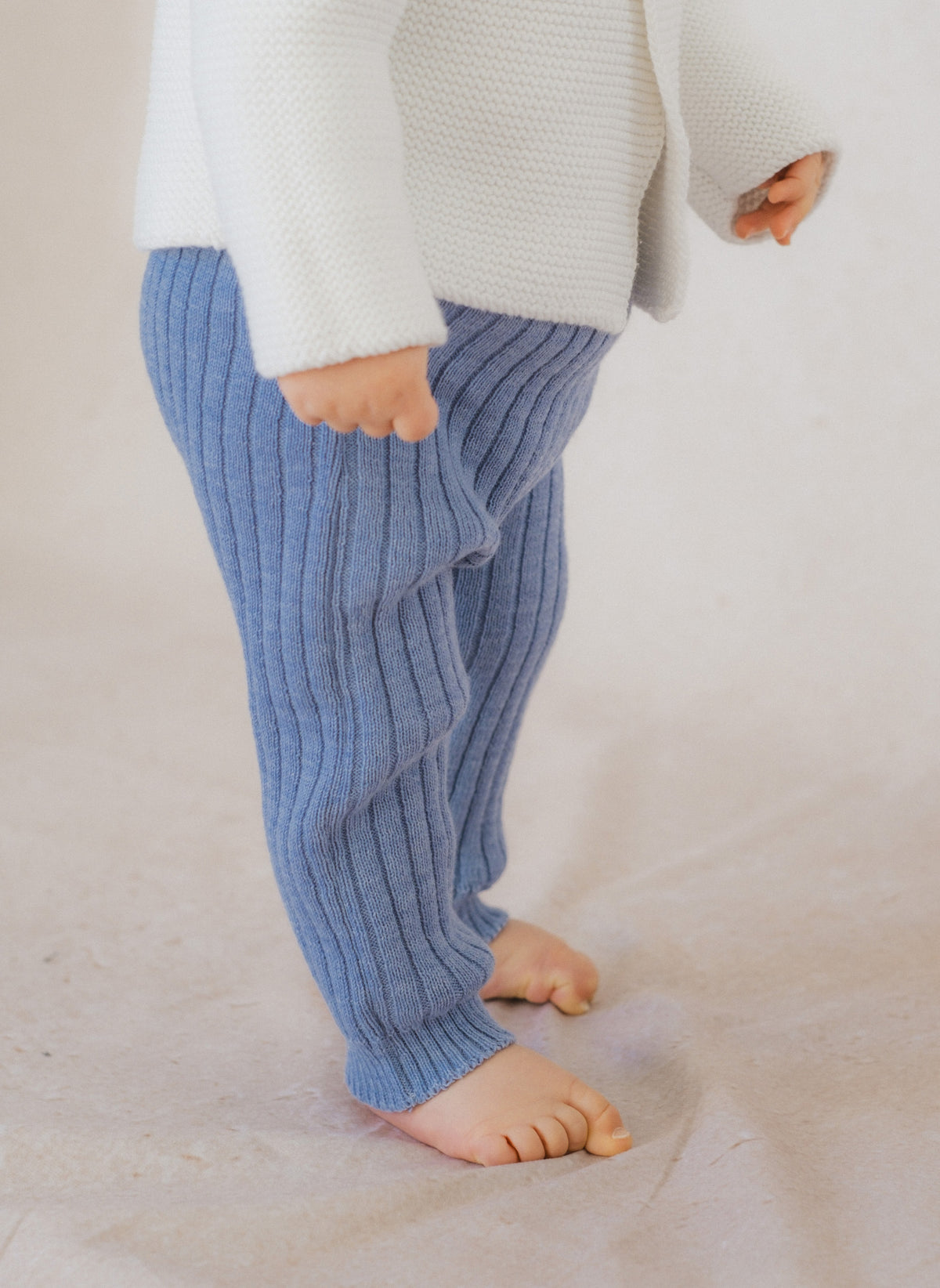 Retro Wool Blend Trousers - Light Blue
