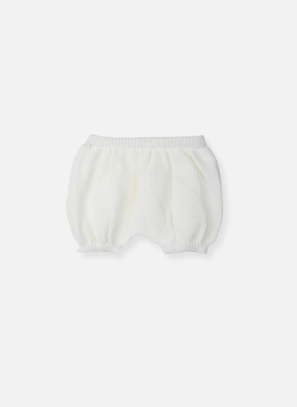 La Manufacture De Layette – Bloomersy - Ecru, białe bawełniane majteczki niemowlęce, widok z przodu