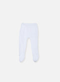 Little Cats Cotton Footed Pants - White