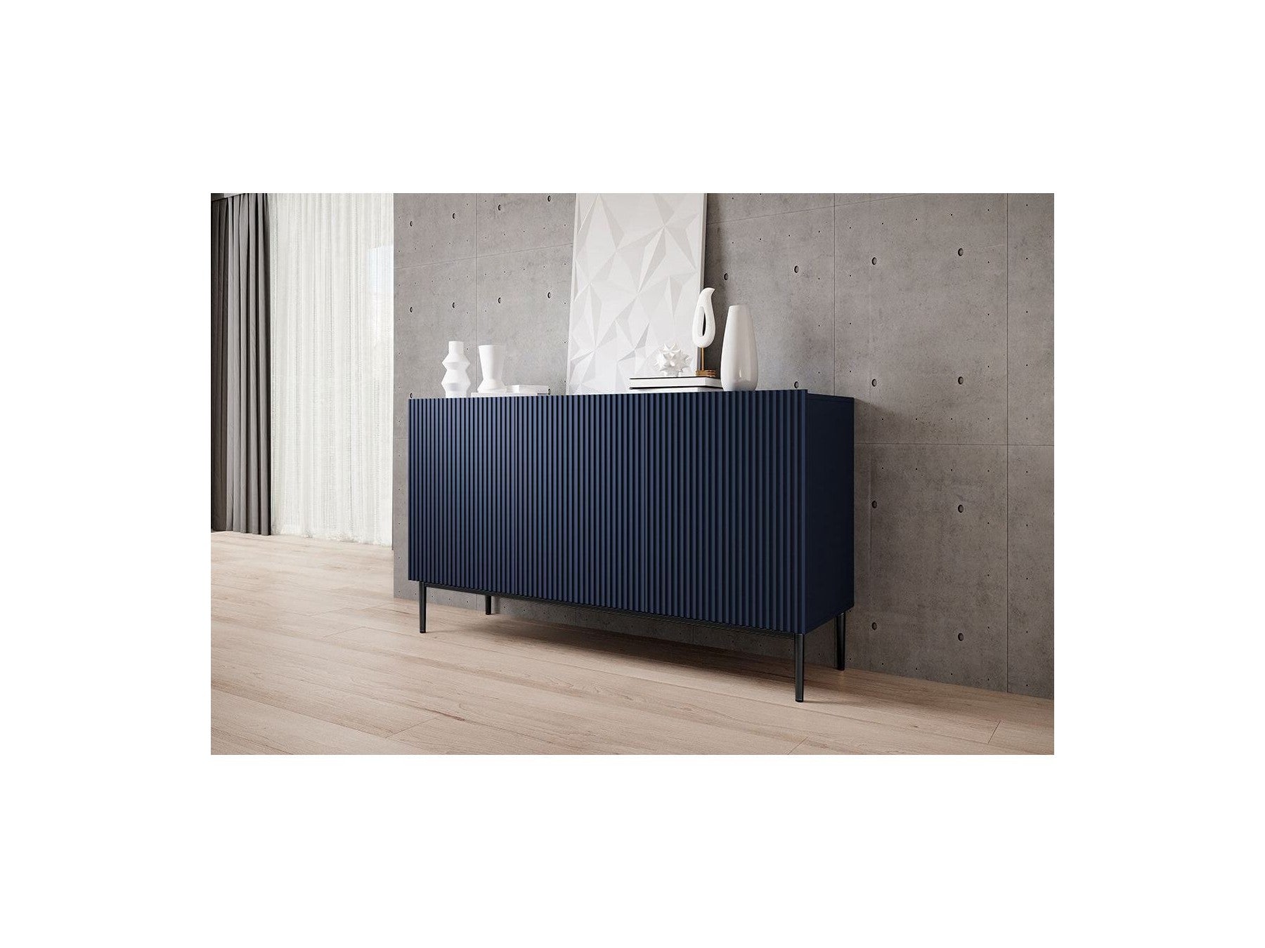 Kasha - 3-Door Sideboard - Black Legs