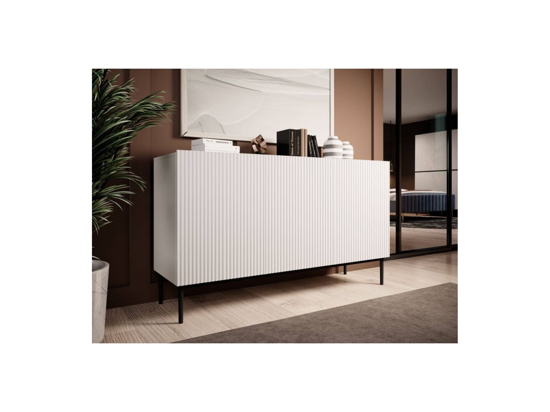 Kasha - 3-Door Sideboard - Black Legs