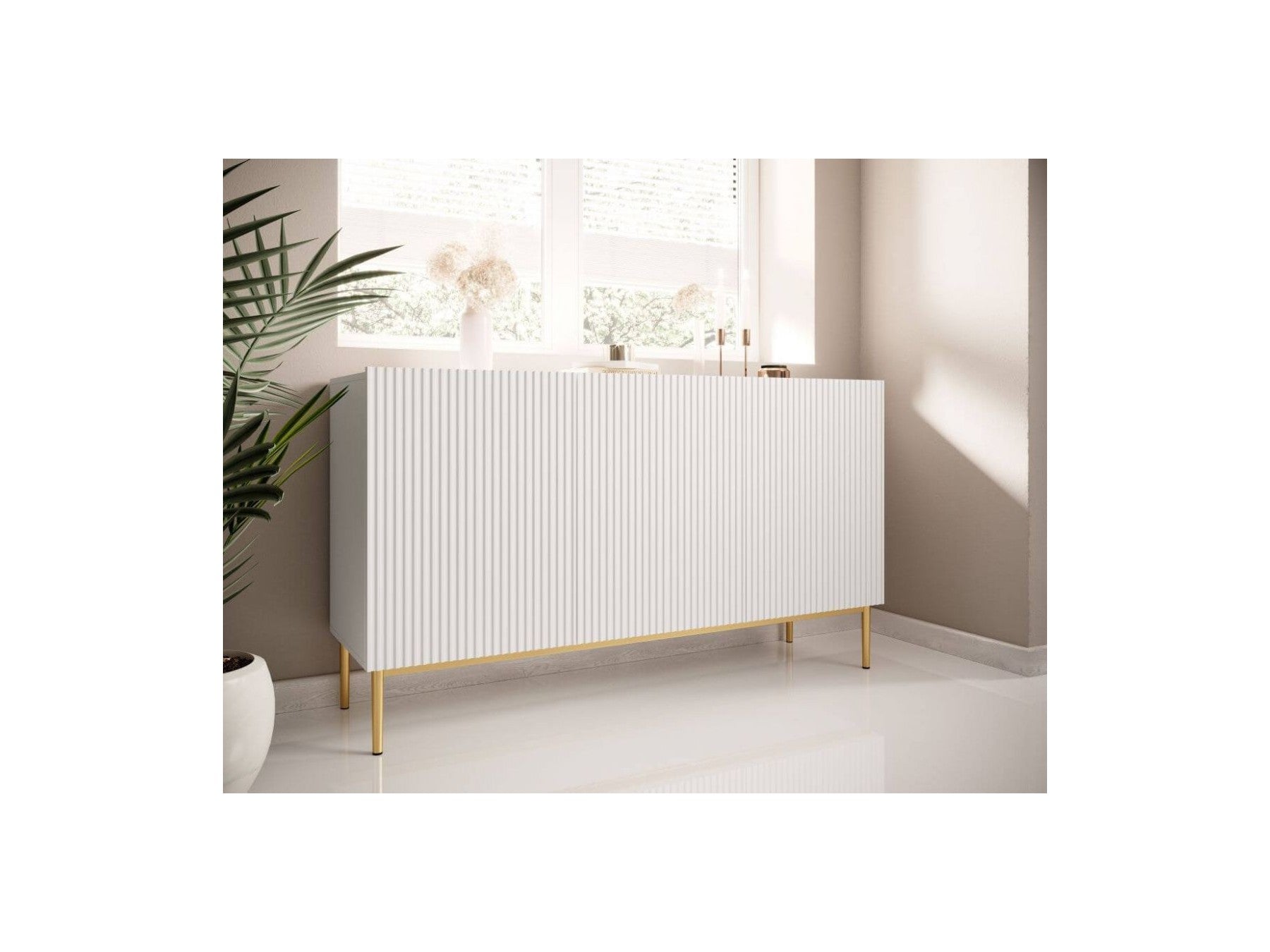 Kasha - 3-Door Sideboard - Gold Legs