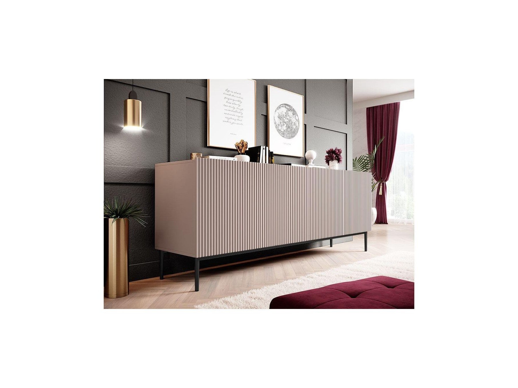 Kasha - Buffet 4 Portes - Pieds Noir