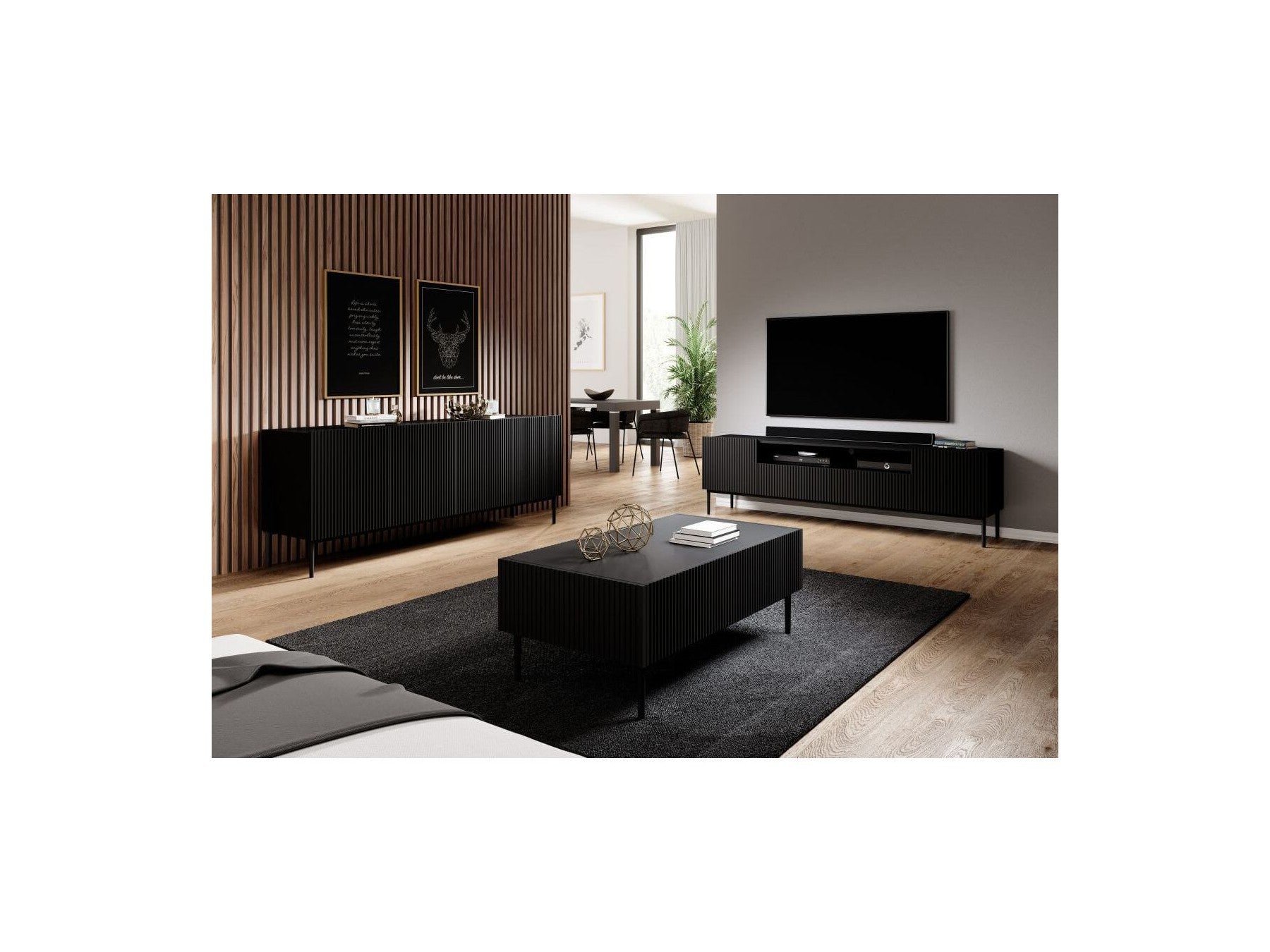 Kasha - Buffet 4 Portes - Pieds Noir